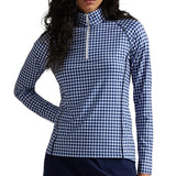 Women's Gingham Stretch-Jersey 1/4 Zip Pullover