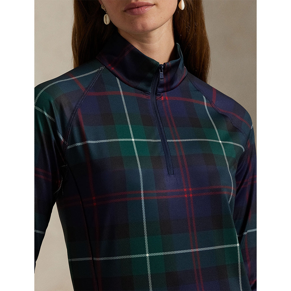 Women's Plaid Stretch-Jersey 1/4 Zip Pullover