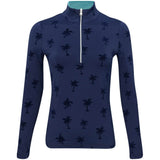 Women's The Soft Palms Long Sleeve 1/4 Zip Mock Neck Top - Fairway Styles