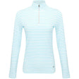 Women's The Gemma Striped Long Sleeve 1/4 Zip Mock Neck Top - Fairway Styles