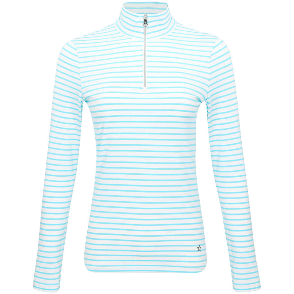 Women's The Gemma Striped Long Sleeve 1/4 Zip Mock Neck Top