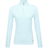 Women's The Gemma Striped Long Sleeve 1/4 Zip Mock Neck Top - Fairway Styles