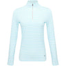 Women's The Gemma Striped Long Sleeve 1/4 Zip Mock Neck Top - Fairway Styles